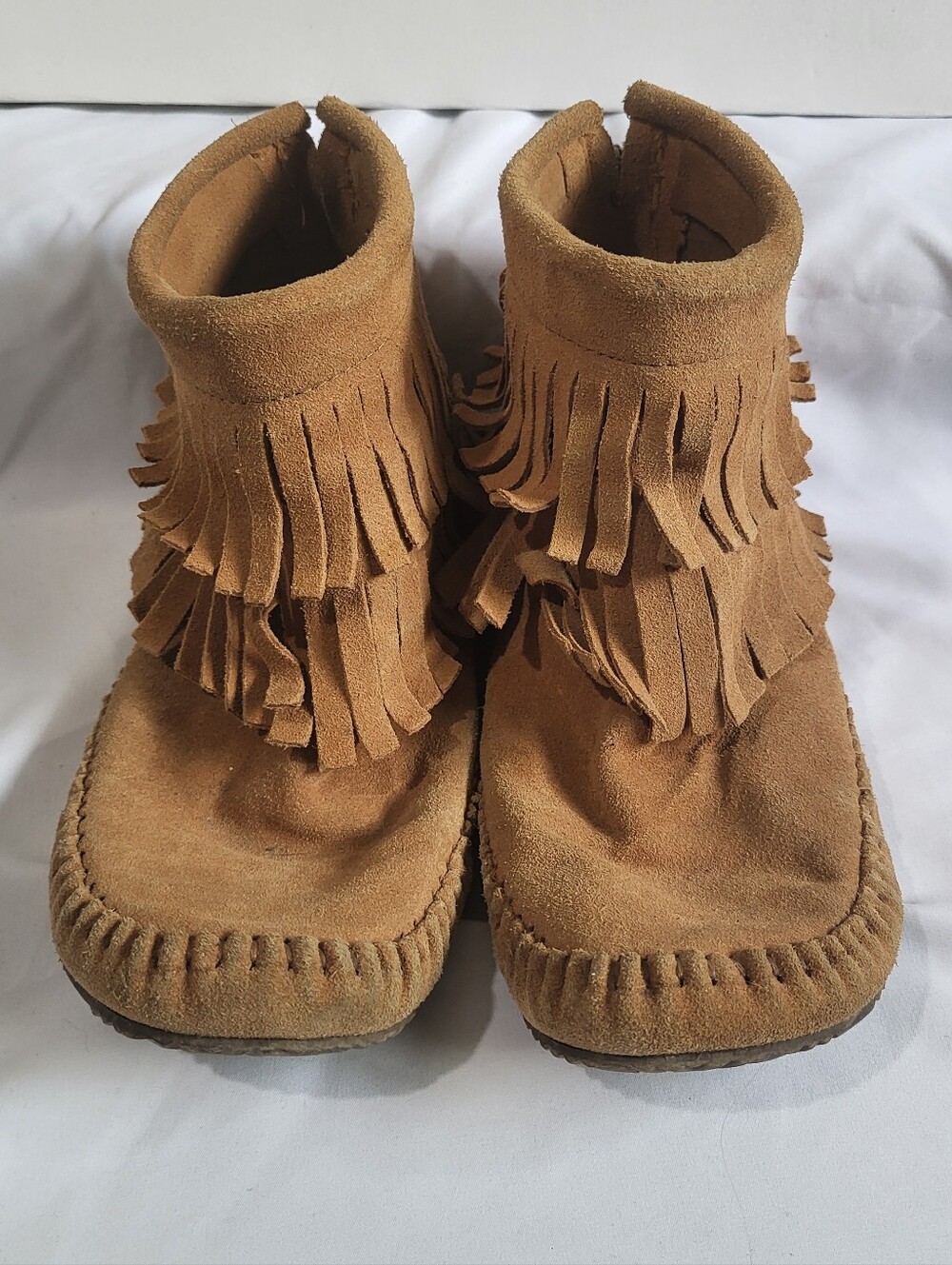 Soft Moc Tan "Debra Hi" Ankle Moccasins Womens Size 8M